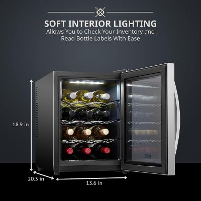 Image showing  12 Bottle Thermoelectric Wine Cooler, Quiet Freestanding Wine Fridge