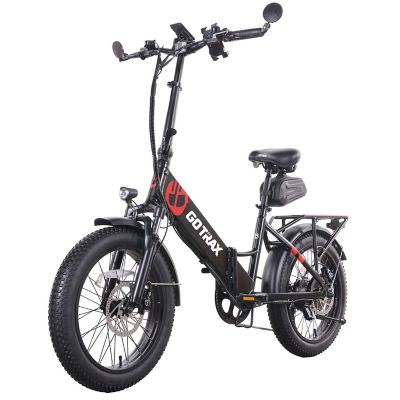 GOTRAX F2V2 Folding Electric Bike, Black-Red