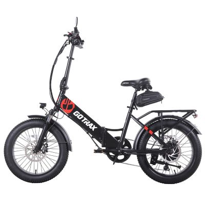 Image showing  F2V2 Folding Electric Bike, Black-Red