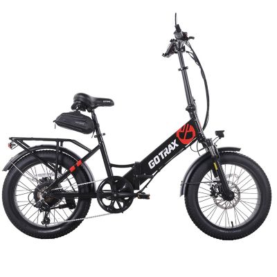 Image showing  F2V2 Folding Electric Bike, Black-Red