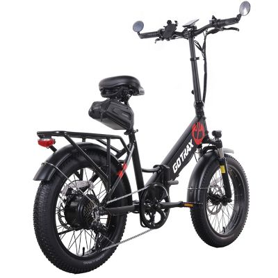 Image showing 5 th GOTRAX F2V2 Folding Electric Bike, Black-Red