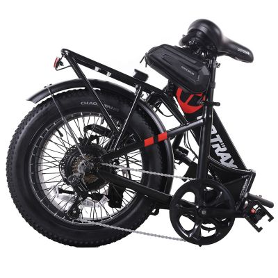 Image showing 6 th GOTRAX F2V2 Folding Electric Bike, Black-Red