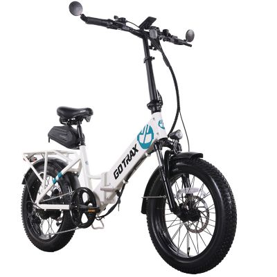 Image showing  Adult 500W F2V2 Folding Electric Bike, White/Green