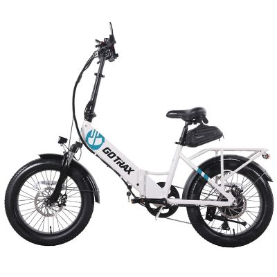 Image showing  Adult 500W F2V2 Folding Electric Bike, White/Green