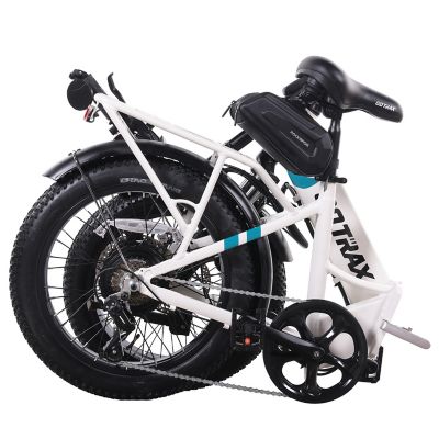 Image showing 6 th GOTRAX Adult 500W F2V2 Folding Electric Bike, White/Green