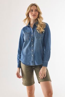 Martha Stewart Women's Everyday Chambray Long-Sleeve Shirt