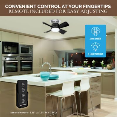 Image showing  15.7 in. Indoor Socket Fan, 1,000-Lumen Light, Black