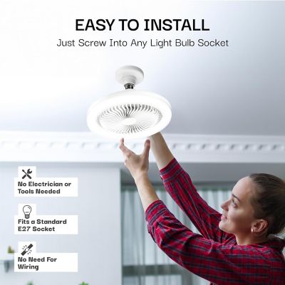 Image showing  16 in. Indoor Socket Air Fan, 2,100-Lumen Light with RGB Color Changing