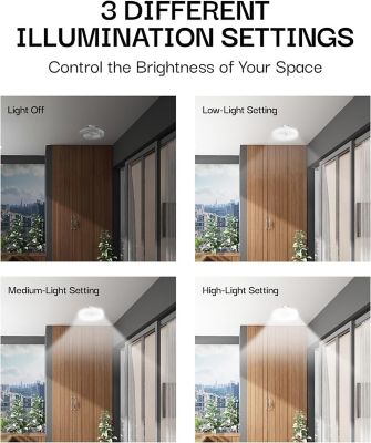 Image showing 6 th Bell & Howell 16 in. Indoor Socket Air Fan, 2,100-Lumen Light with RGB Color Changing