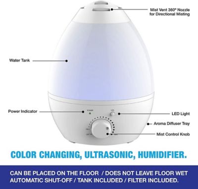 Image showing  Ultrasonic Color Changing Humidifier with Aroma Diffuser
