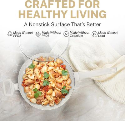 Image showing 6 th Granitestone Desert Collection 4 qt. Nonstick Saute Pan with Lid