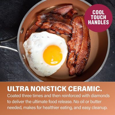 Image showing  Hammered Copper 12 in. Frying Pan with Lid