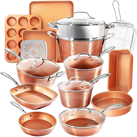Gotham Steel Hammered Copper 20-Piece Cookware & Bakeware Set