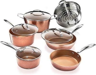 Gotham Steel Hammered Copper 10-Piece Cookware Set