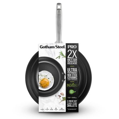 Image showing 7 th Gotham Steel Pro Ultra Ceramic 10 in. & 12 in. Frying Pan Set