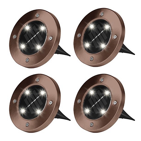 Bell & Howell Bronze Solar Powered LED Disk Lights (4-Pack)