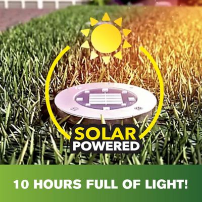 Image showing  Bronze Solar Powered LED Disk Lights (4-Pack)