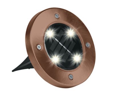 Image showing 7 th Bell & Howell Bronze Solar Powered LED Disk Lights (4-Pack)