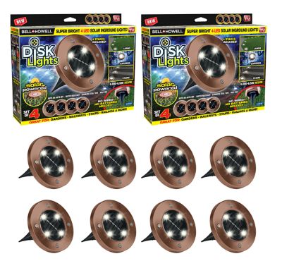 Bell & Howell Bronze Solar Powered LED Disk Lights (8-Pack)