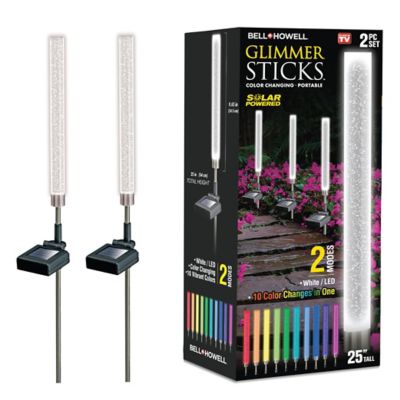 Bell & Howell Glimmer Sticks - Solar Powered Acrylic LED Path Lights (2-Pack)