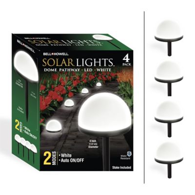 Bell & Howell Solar Powered Dome Shaped LED Path Lights (4-Pack)