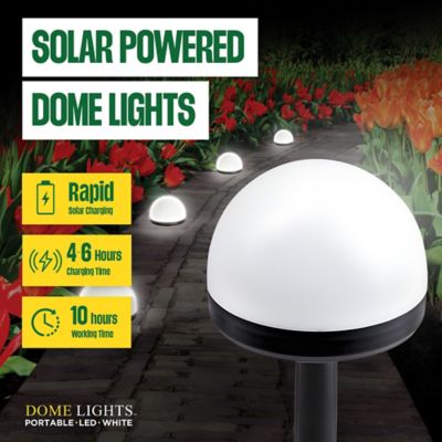 Image showing  Solar Powered Dome Shaped LED Path Lights (4-Pack)