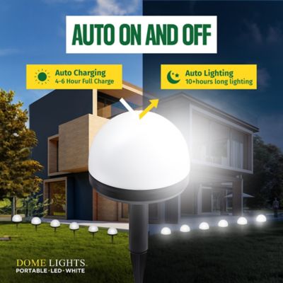 Image showing  Solar Powered Dome Shaped LED Path Lights (4-Pack)