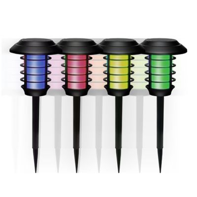 Image showing  11-Lumen Solar-Powered LED Pathway Lights Color Changing with Remote, 8-Pack