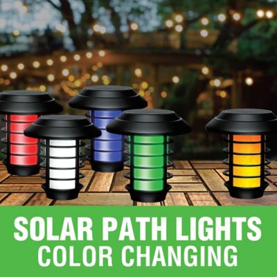 Image showing  11-Lumen Solar-Powered LED Pathway Lights Color Changing with Remote, 8-Pack