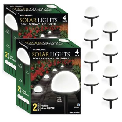 Bell & Howell Solar Powered Dome Shaped LED Path Lights, 8 pk.