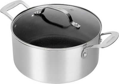 Granitestone Silver 5 qt. Stock Pot with Lid, 7160