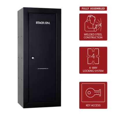 Stack-On All-Steel Ammo Security Cabinet with 3 Adjustable Shelves, Black