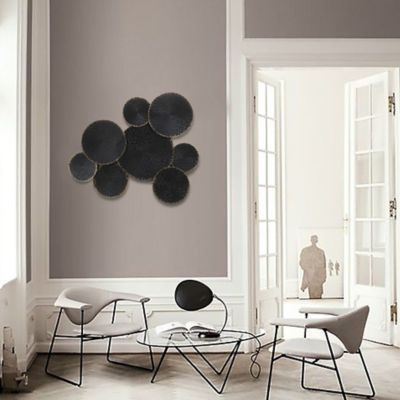 Image showing  Abstract Black with Gold Large Metal Wall Decor