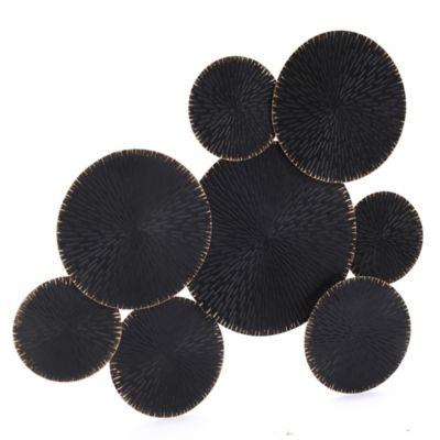 Image showing  Abstract Black with Gold Large Metal Wall Decor