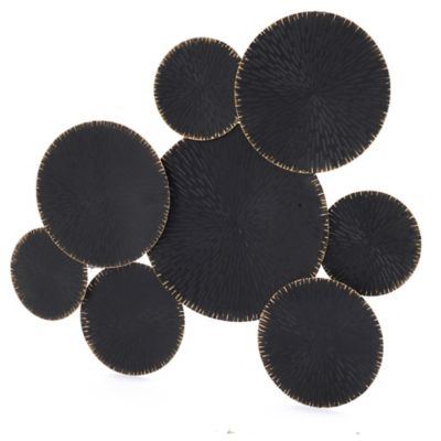 Image showing 5 th LuxenHome Abstract Black with Gold Large Metal Wall Decor