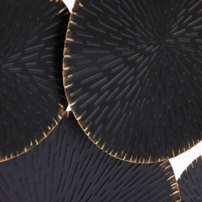 Image showing 6 th LuxenHome Abstract Black with Gold Large Metal Wall Decor