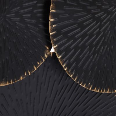 Image showing 7 th LuxenHome Abstract Black with Gold Large Metal Wall Decor