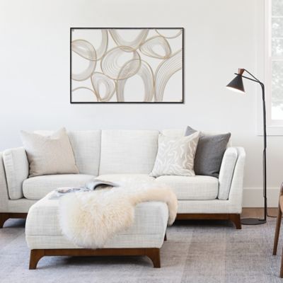 Image showing  Gold and Black Metal Abstract Rectangular Wall Decor