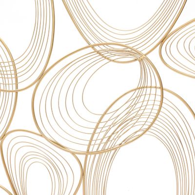 Image showing 7 th LuxenHome Gold and Black Metal Abstract Rectangular Wall Decor