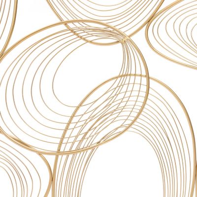 Image showing 8 th LuxenHome Gold and Black Metal Abstract Rectangular Wall Decor