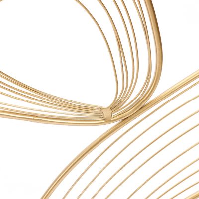 Image showing 9 th LuxenHome Gold and Black Metal Abstract Rectangular Wall Decor