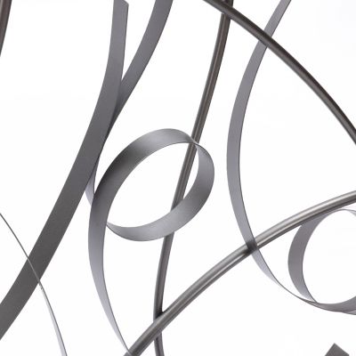 Image showing  Silver and Gray Abstract Round Metal Wall Decor