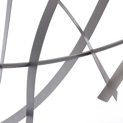 Image showing 5 th LuxenHome Silver and Gray Abstract Round Metal Wall Decor