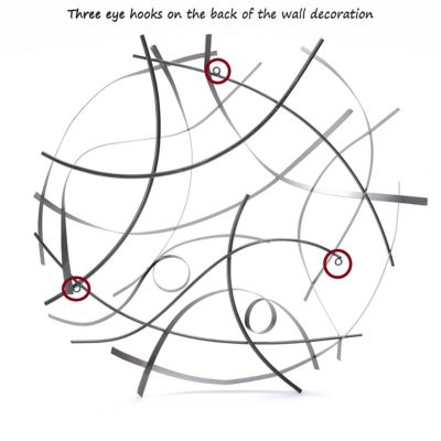 Image showing 8 th LuxenHome Silver and Gray Abstract Round Metal Wall Decor