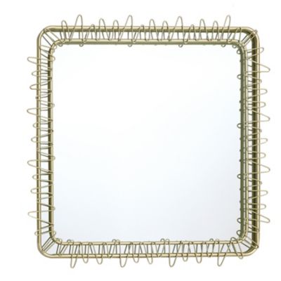 LuxenHome Gold Metal Frame 30.2-In Square Accent Wall Mirror