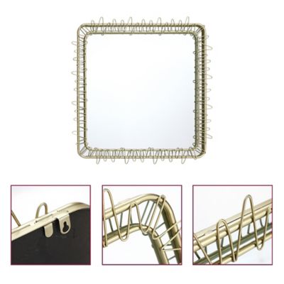 Image showing 7 th LuxenHome Gold Metal Frame 30.2-In Square Accent Wall Mirror