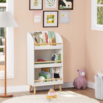 Image showing  Children's Multi-Functional 3-Shelf Bookcase Toy Storage Bin, White