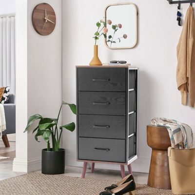 Image showing  Black Manufactured Wood 4-Drawer Accent Chest