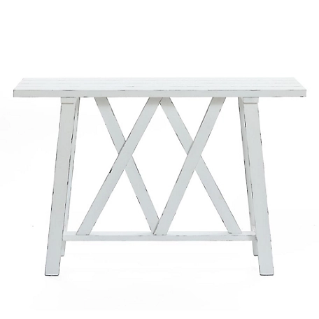 LuxenHome Farmhouse White 48 in. W Console and Entry Table