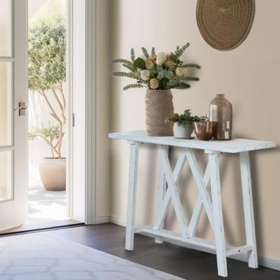 Image showing  Farmhouse Console and Entry Table, 48 in., White